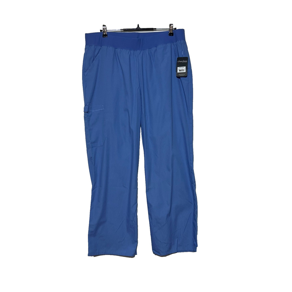 Cherokee Scrub Pants Womens XL Blue Actual 36X30 Flexibles Elastic‎ Waist NWT